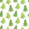 Watercolor fir seamless pattern. Hand drawn evergreen plants isolated on white background. Spruce backdrop for decoration,