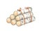 Watercolor firewood bundle illustration. Hand painted pile of round birch logs tied with rope isolated on white