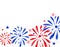Watercolor firework saluting festival, hand painted festive banner for holiday events, memorial day, New Year, 4th of july.