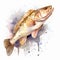 Watercolor Fish Illustration: Graphic Elements In White And Amber