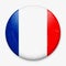 Watercolor Flag of France in the form of a round button