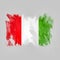 Watercolor flag of Italy. Art painted Italy national flag