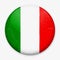 Watercolor Flag of Italy in the form of a round button