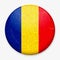 Watercolor Flag of Romania in the form of a round button