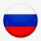 Watercolor Flag of Russia in the form of a round button