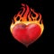 Watercolor flaming heart