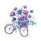 Watercolor floral bicycle