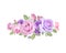 Watercolor floral bouquet of roses, lisianthus and orchids