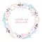 Watercolor floral branches wreath colorful element