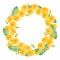 Watercolor floral chamomile wreath