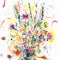Watercolor floral illustration. Bright hand painted flowers.Summer wild flowers bouquet.