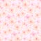 Watercolor floral pattern with bubbles seamless repeat coral and pink