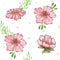 Watercolor floral pattern. Seamless Pattern with Chinese Cherry Blossoms. Cherry blossom illustration hand drawn.