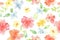 Watercolor Floral Pattern with Vibrant Spring Blossoms on White Background