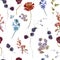 Watercolor floral seamless pattern with