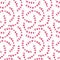 Watercolor floral seamless pattern. Pink meadow flowers on white background