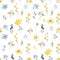 Watercolor floral vector seamless pattern