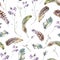 Watercolor floral vintage seamless pattern with