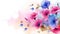 watercolor flower background - morning glories