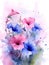 watercolor flower background - morning glories
