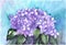 Watercolor flower floral hydrangea lilac nature composition illustration