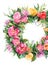 Watercolor flower floral romantic wreath frame illustration