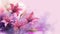 watercolor flowers background - pink and purple lilies