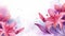 watercolor flowers background - pink and purple lilies