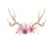 Watercolor Flowers Florals Antlers Deer Stag Horns Bone Painted