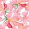 Watercolor flowers seamless pattern. hand drawn vector illustratio