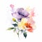 watercolor flowers on a white background, generated by artificial intelligence