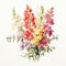 Watercolor Foxglove Bouquet: A Vibrant Blend Of Traditional And Modern Art