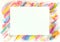 Watercolor frame pattern with bright colorful diagonal strokes