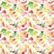 Watercolor Fresh Colorful Triangles Seamless Abstract Pattern