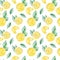 Watercolor fruit pattern lemon, summer print for the textile fabric, wallpaper