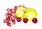 Watercolor fruits: apple, grape, cherry. Watercolour