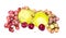 Watercolor fruits: apple, grape, cherry. Watercolour