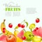 Watercolor fruits background. Hand drawn vector illustration.