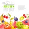 Watercolor fruits background. Hand drawn vector illustration.