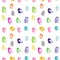 Watercolor funny birds seamless pattern