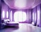 Watercolor of Futuristic Luxuriously Decorated Bedroom with Soft Purple Multiple
