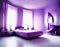 Watercolor of Futuristic Luxuriously Decorated Bedroom with Soft Purple Multiple