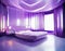 Watercolor of Futuristic Luxuriously Decorated Bedroom with Soft Purple Multiple