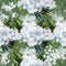 Watercolor gardenia and gypsophila pattern