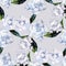 Watercolor gardenia pattern