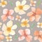 Watercolor gentle peach flowers seamless pattern