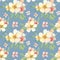 Watercolor gentle peach flowers seamless pattern