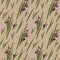 Watercolor gladiolus seamless pattern Hand drawn digital illustration of violet flowers, buds leaves
