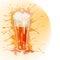 Watercolor glass of beer - illustration