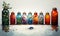 Watercolor, glass bottles with fish, on a white background.